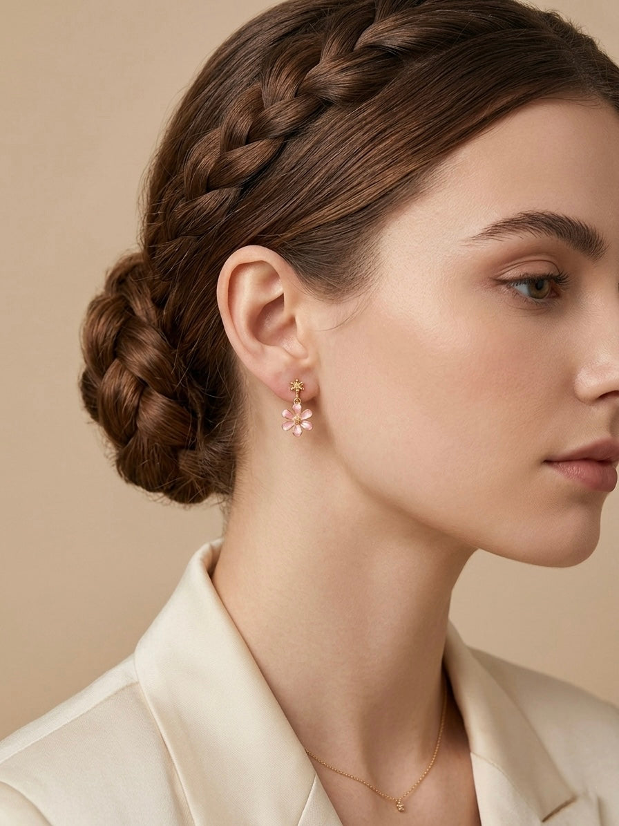Blossom & Star Gold Drop Earrings