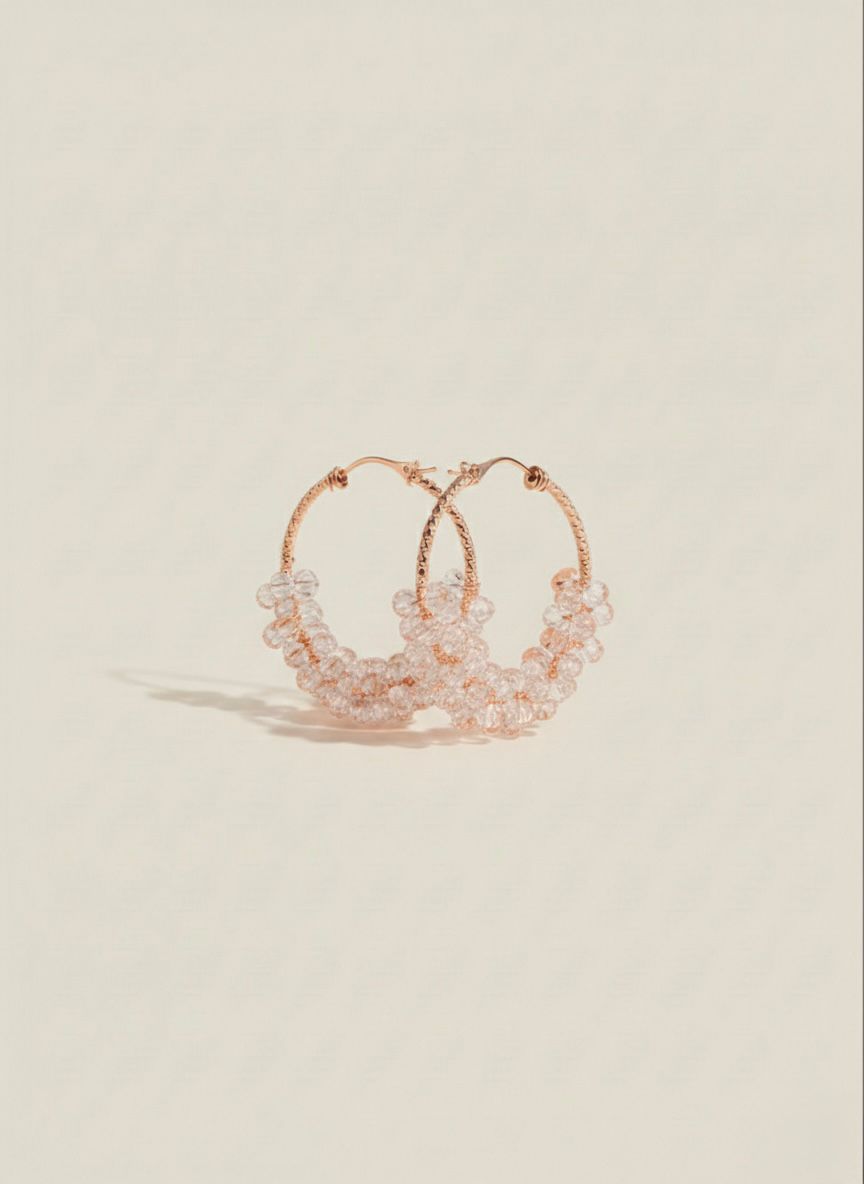 Crystal Cluster Hoop Earrings
