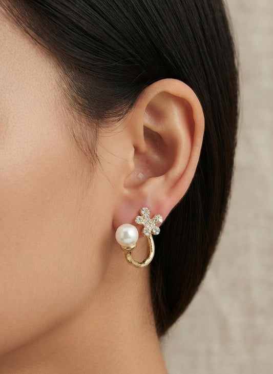 The Fleur & Pearl Open-Hoop Studs
