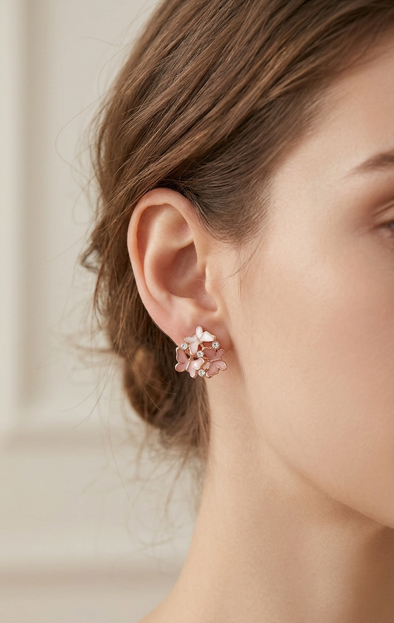 Blush Butterfly Studs