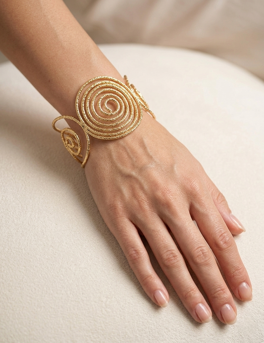 Spiral Textured Statement Cuff