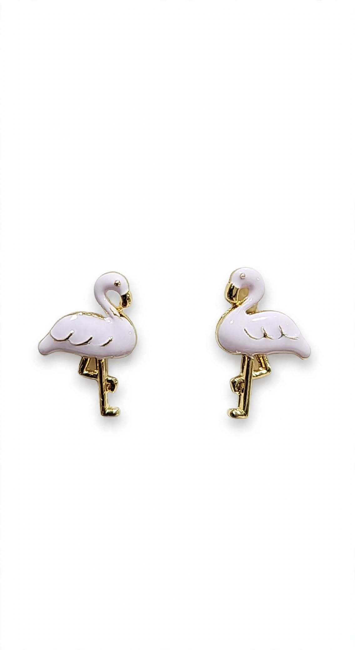 Flossie the Flamingo - Pink Enamel Stud Earrings