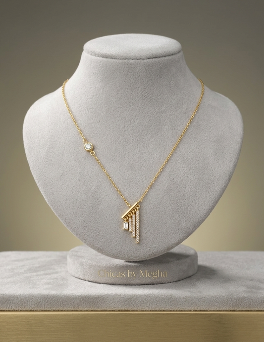 Cascading Crystal Bar Necklace