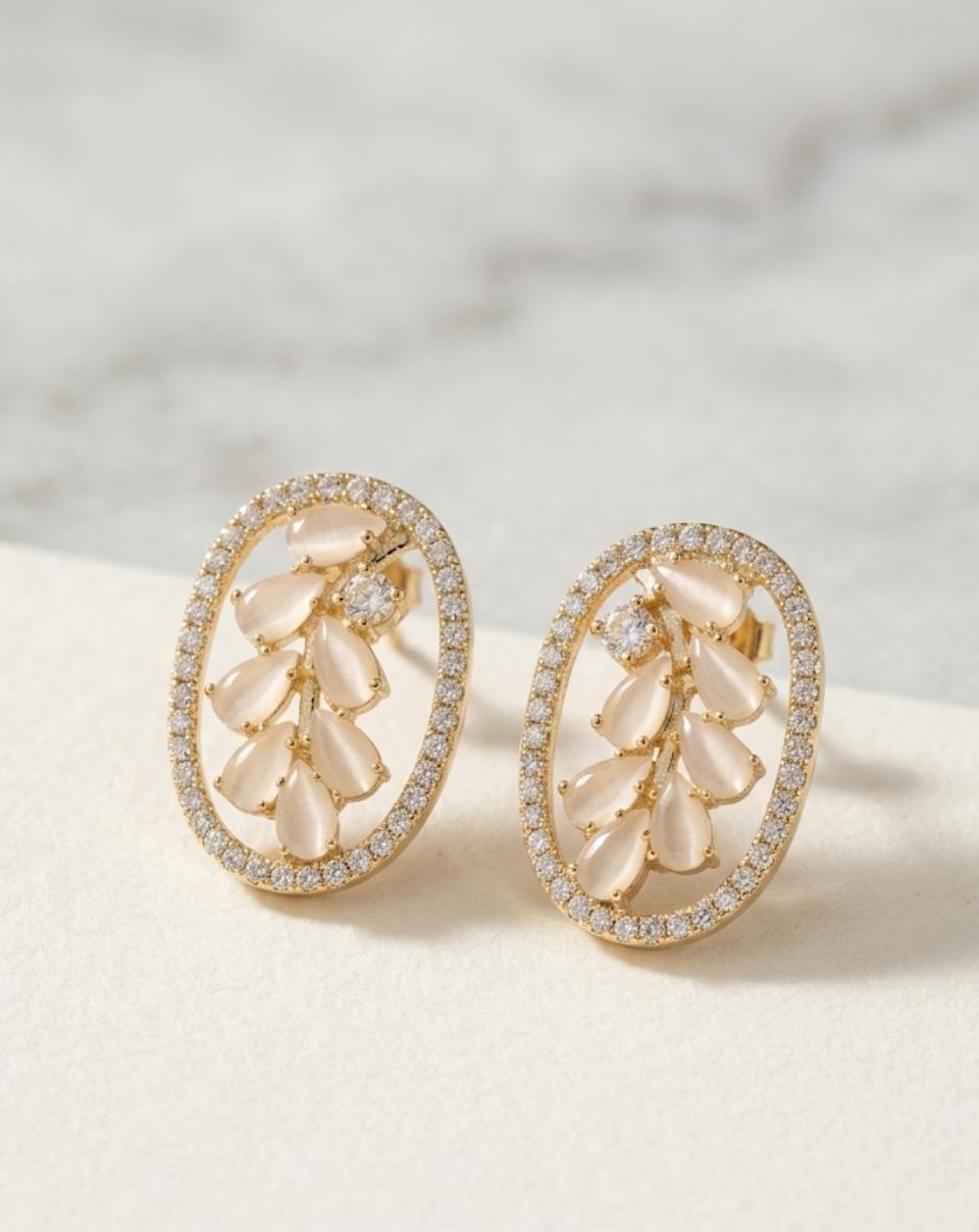 Aura Vine Oval Studs