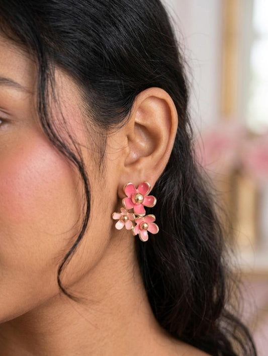 Meadow Blush Floral Studs