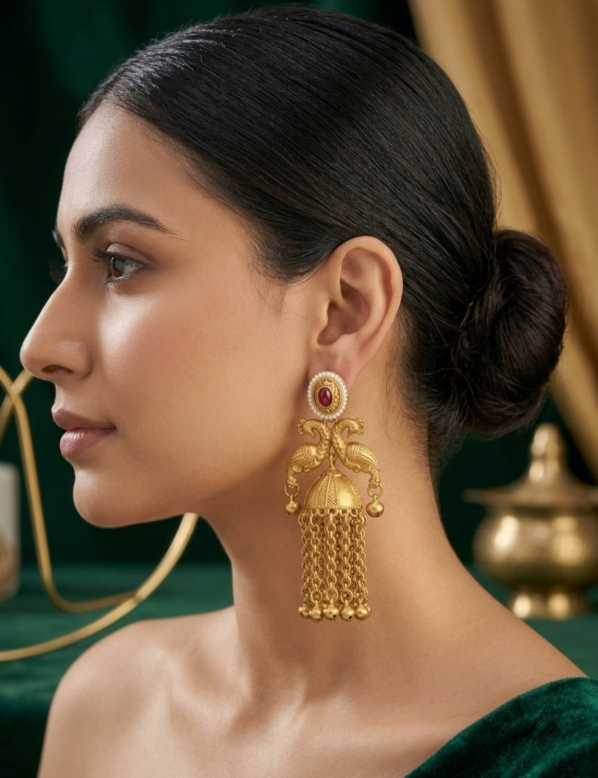 The Rajasi Cascade Jhumkas