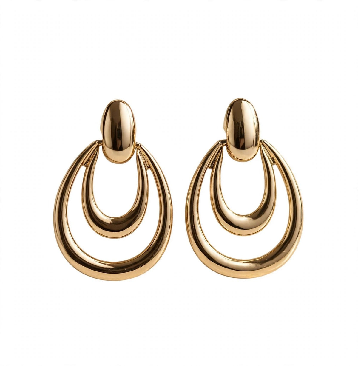 Infinity Double Hoop Drop Earrings