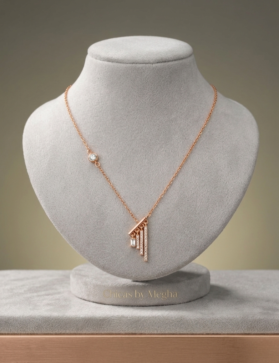 Cascading Crystal Bar Necklace