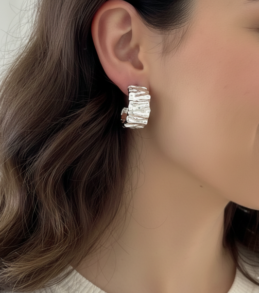 Hammered Metal Statement Hoops