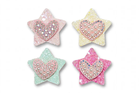 Star Heart Pearl Hair Clip for Baby Girls