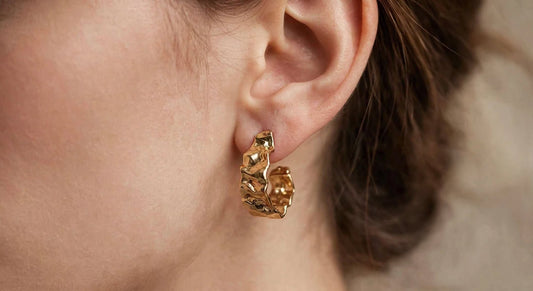 Lava Crinkle Gold Huggie Hoop Earrings