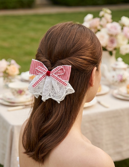 The Picnic Lace Bow Clip