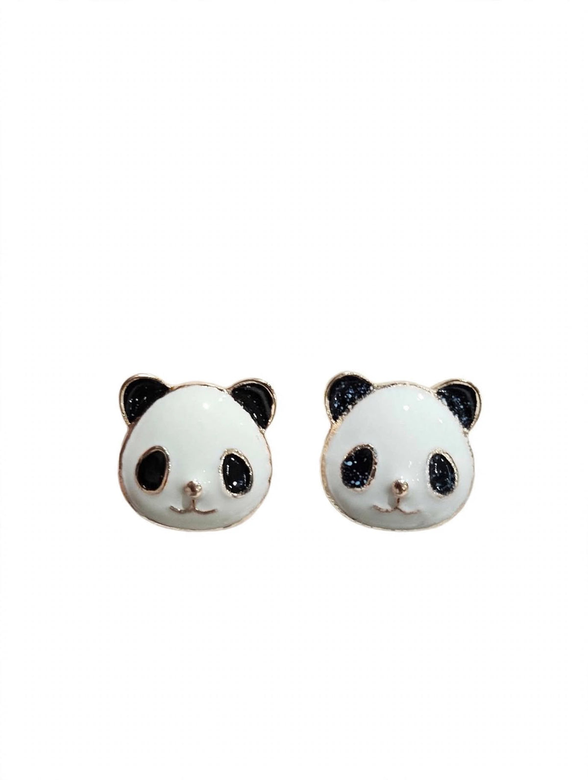 Cute Panda Face Enamel Stud Earrings