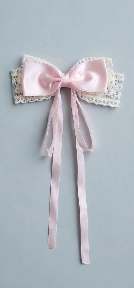 Amour Vintage Double-Layer Lace Bow Hair Clip