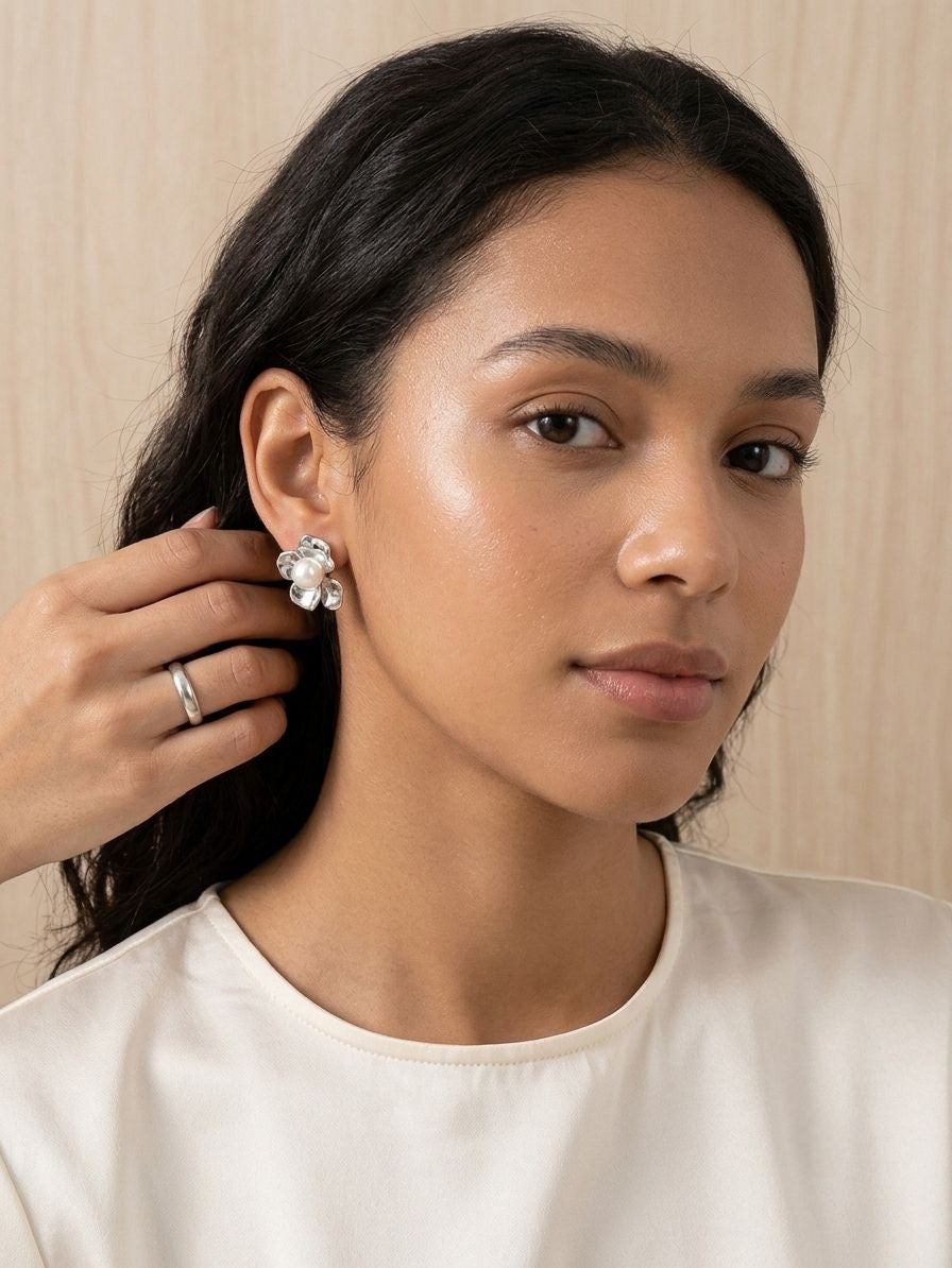Blossom Pearl Stud Earrings
