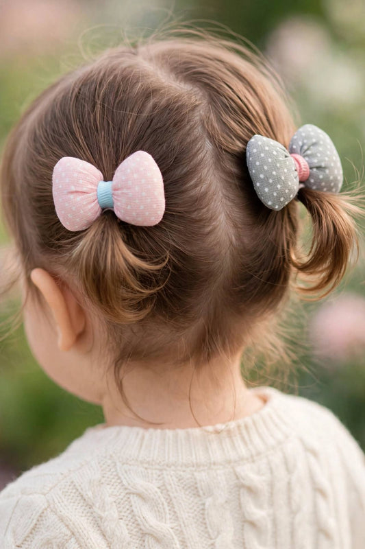Puffy Polka Dots Bow Hair Clip