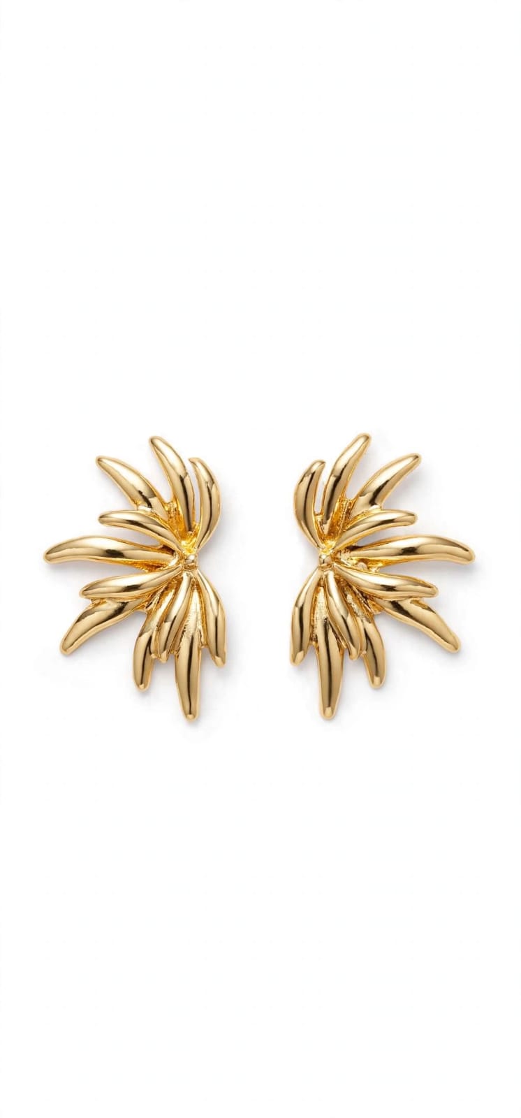 Solaris Gold Sunburst Statement Studs