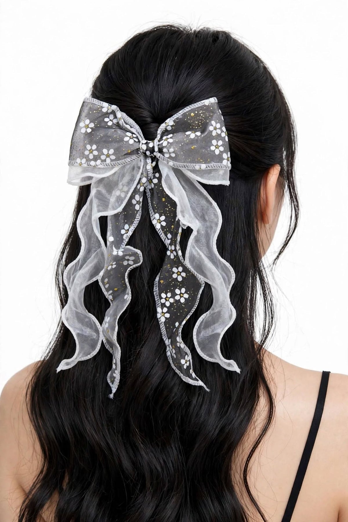 Daisy Dream Organza Bow Hair Clip