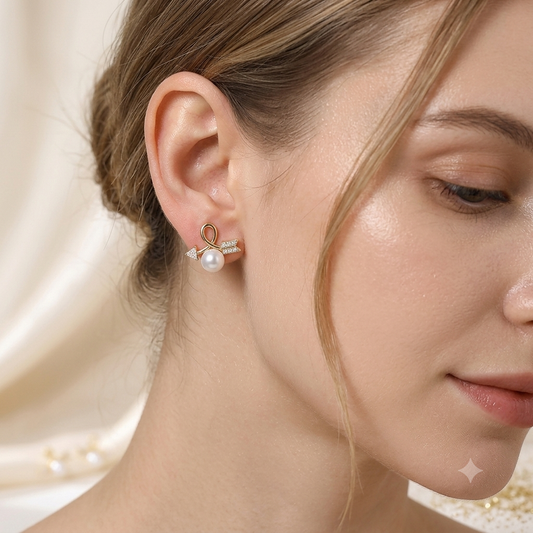 Cupid's Bow Pearl Studs