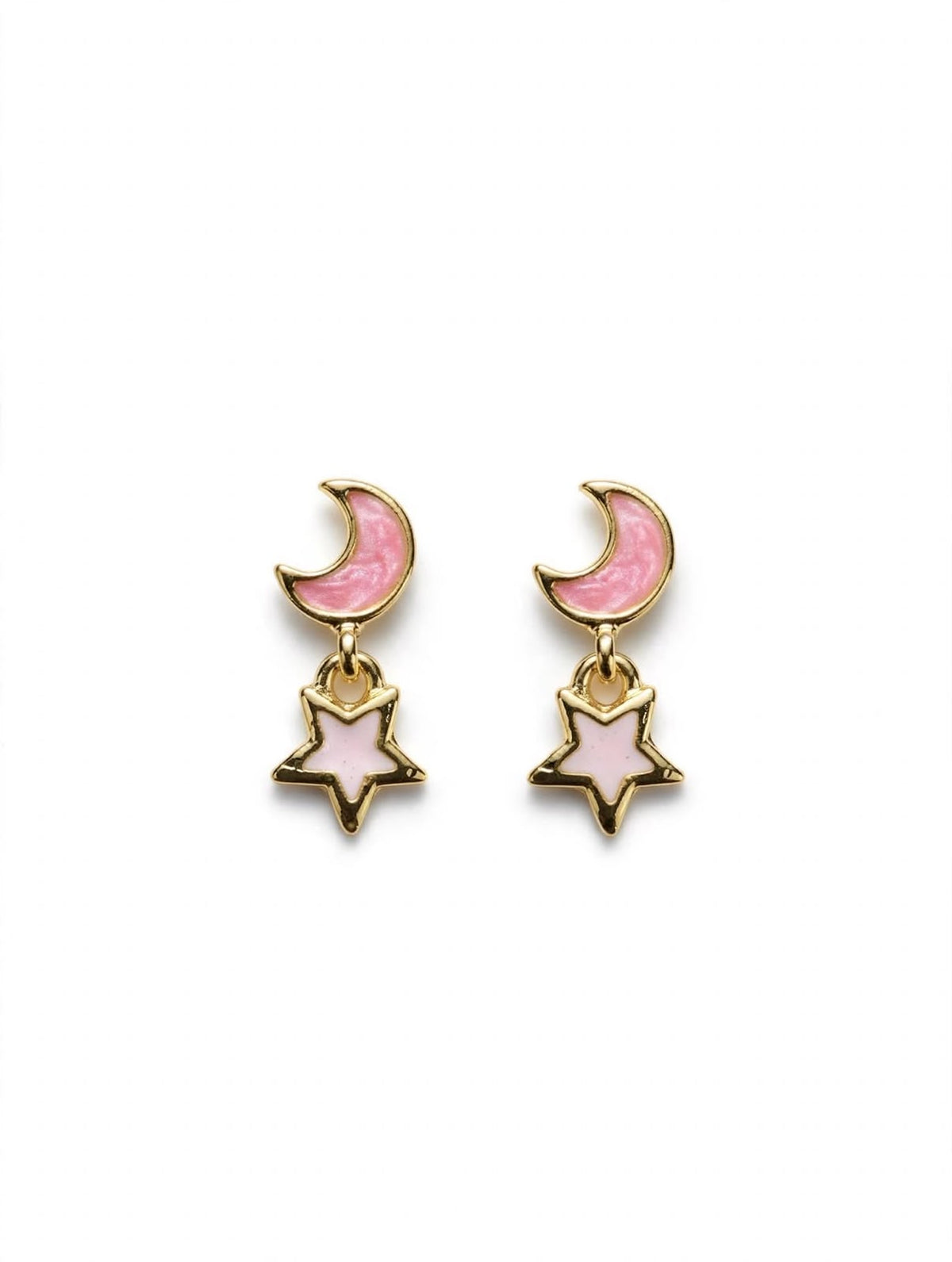 Moon & Star Drop Celestial Charm Earrings