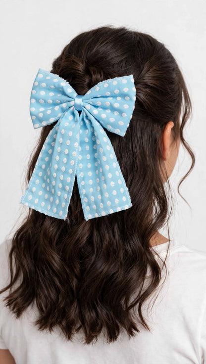 Sky Polka Bow