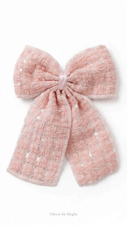 Lux Tweed Sequin Bow