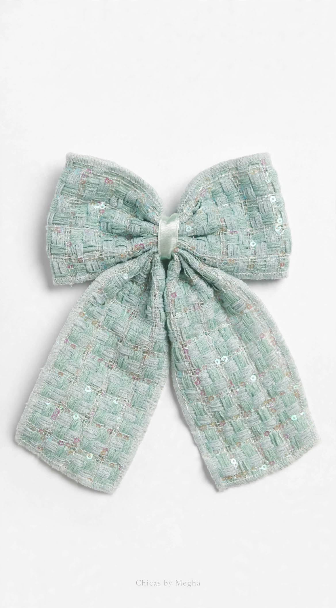 Lux Tweed Sequin Bow