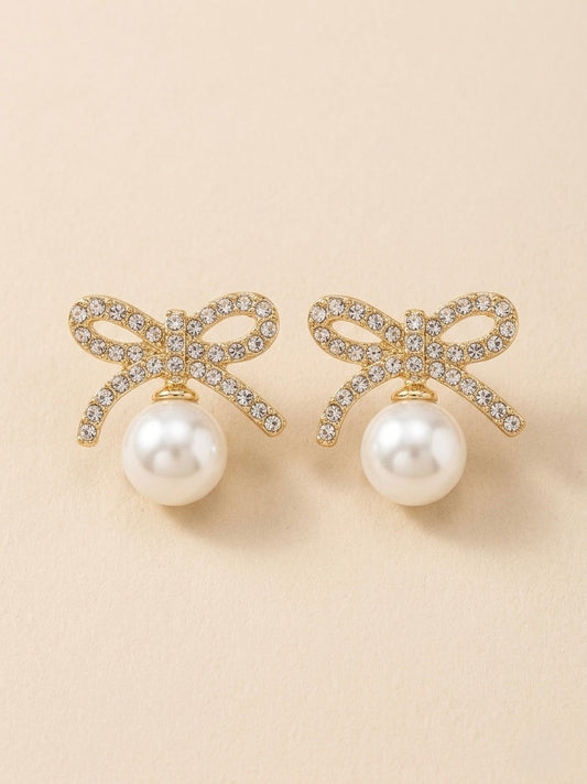 Pearl Ribbon Studs