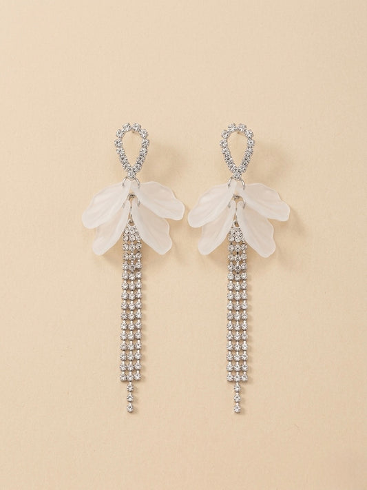 Frosted Petal Tassel Drops