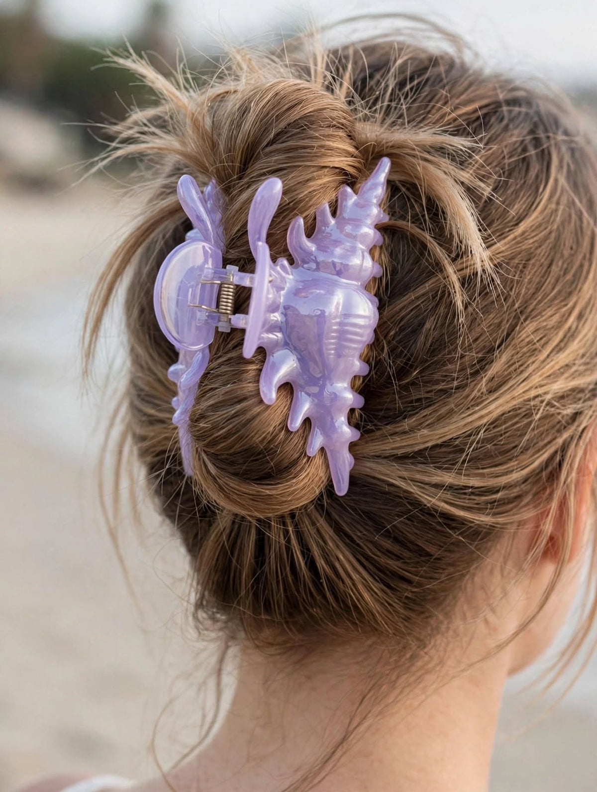 Lavender Conch Shell Hair Claw Clip