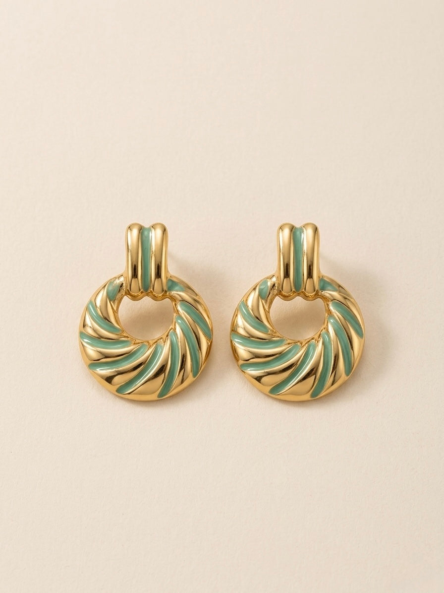 Sage Swirl Knocker Earrings
