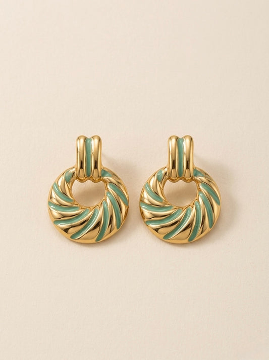 Sage Swirl Knocker Earrings