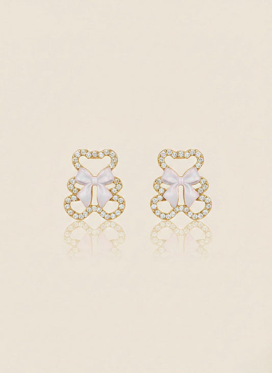 Enchanted Ribbon Bear Studs