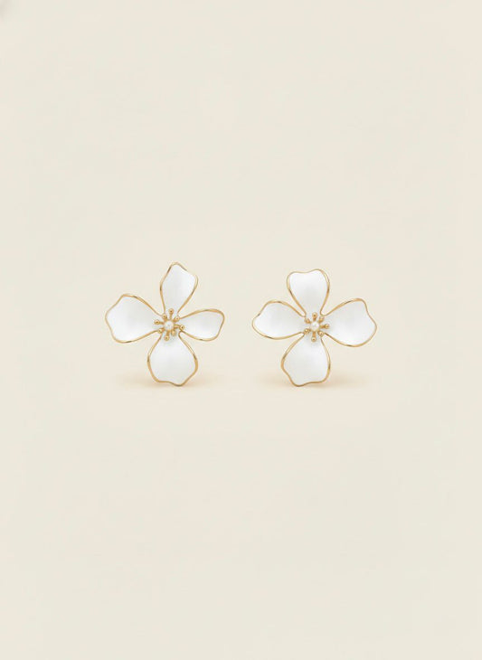 Enamel Flower Stud Earrings