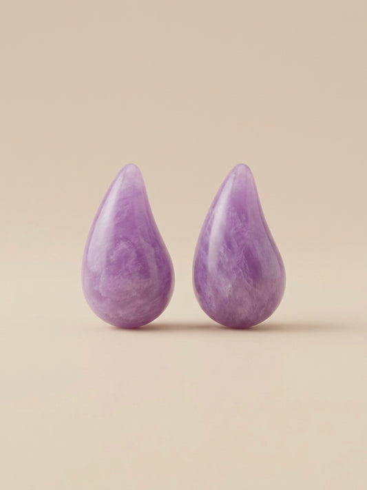 Amethyst Mist Teardrop Studs