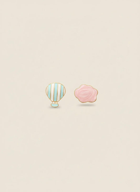Whimsical Cloud & Balloon Mismatched Studs