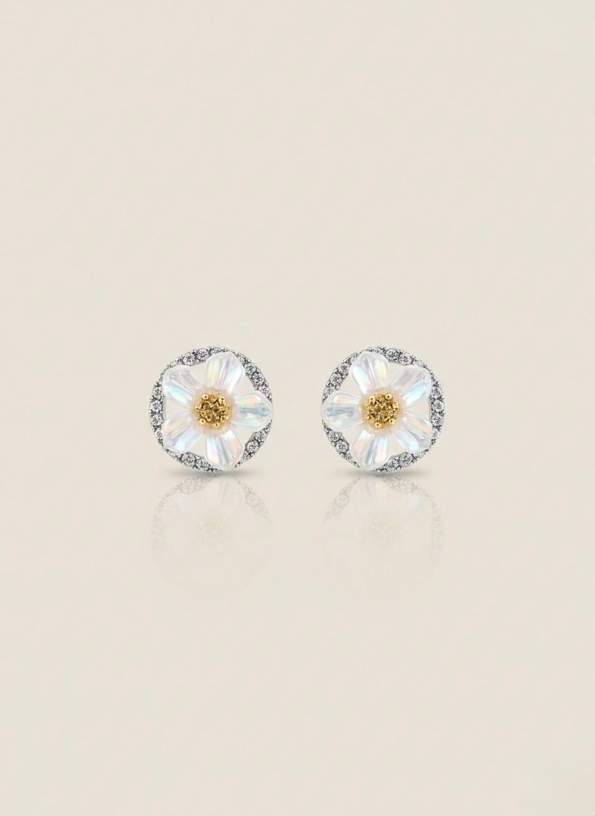 Radiant Halo Floral Studs