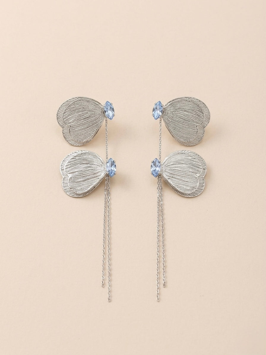 Silver Butterfly Cascade Drops