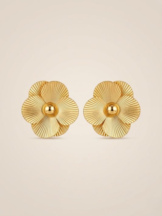 Gilded Radiance Floral Studs