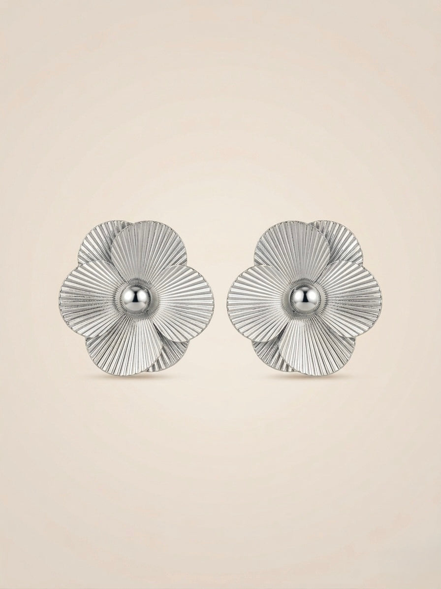 Gilded Radiance Floral Studs