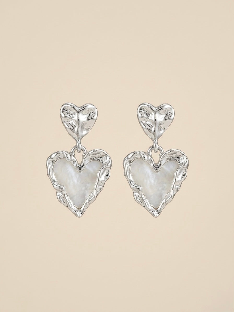 Iridescent Heart Mother-of-Pearl Drops