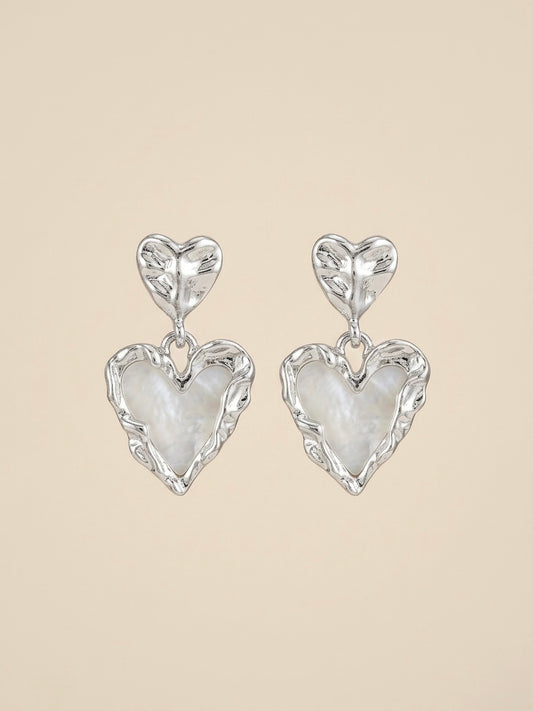 Iridescent Heart Mother-of-Pearl Drops