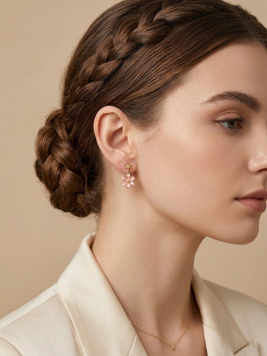 Blossom & Star Gold Drop Earrings