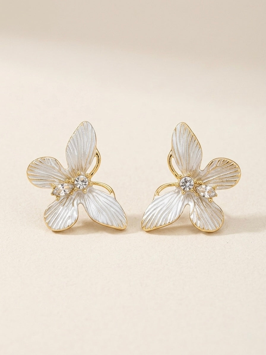 Pearl Frost Orchid Studs