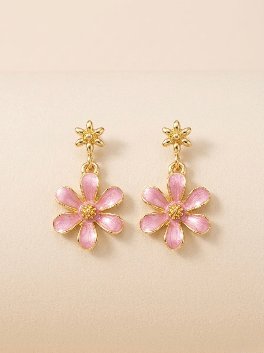 Blossom & Star Gold Drop Earrings
