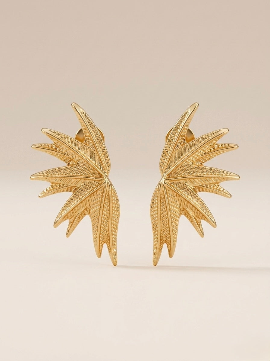 Golden Palm Wing Studs