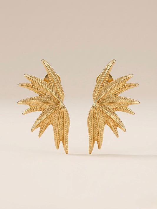 Golden Palm Wing Studs