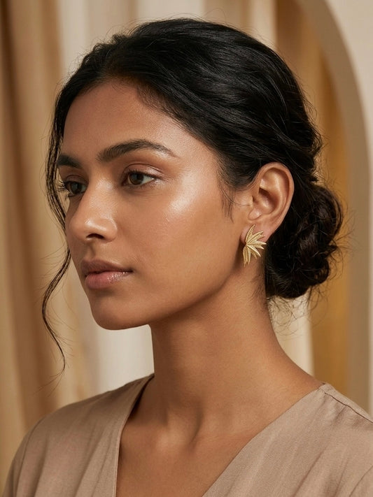 Golden Palm Wing Studs