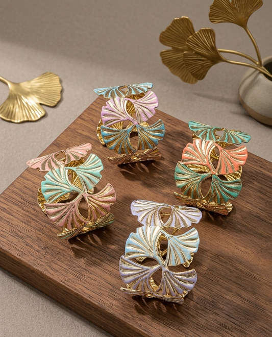 The Ginkgo Leaf Enamel Cuff