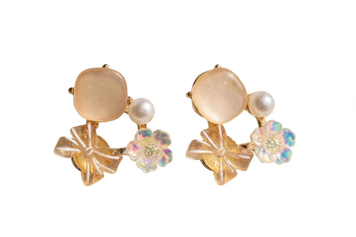 Blossom Duo Floral Pearl Drop Earrings